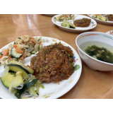 麻婆春雨 中華スープ キャベツのみそマヨあえ＋ズッキーニとネギの炒め物