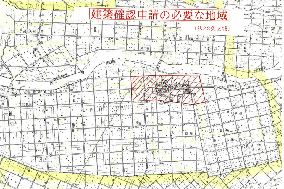建築基準法第6条第1項第四号区域図面